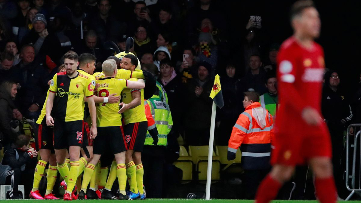 Liverpool's unbeaten Premier League run ends in a 3-0 defeat to Watford at Vicarage Road
